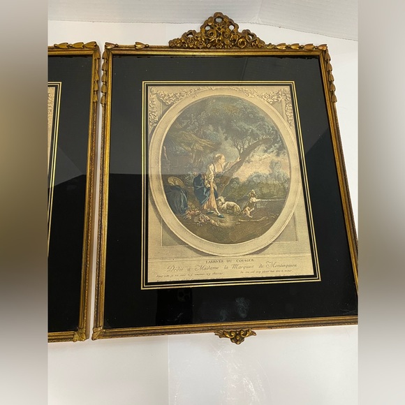 Antique Framed Prints Dedicated to Madame la Marquise de Montesquiou Vintage Art - Picture 11 of 15